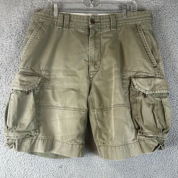 Polo Ralph Lauren Other - VTG Polo Ralph Lauren Cargo shorts olive Green men size 36 Baggy Pockets Y2K